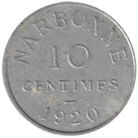 NARBONNE - 1.1 - Monnaie de nécessité - 10 centimes 1920 - TB
