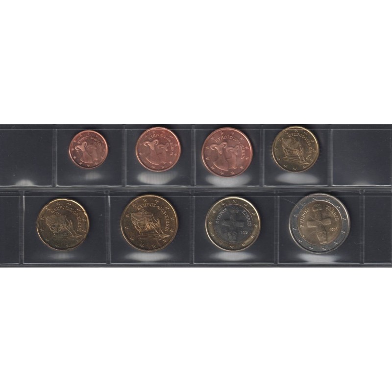 Monnaies euro - CHYPRE - Série - 2008 - 1 cent à 2 euros