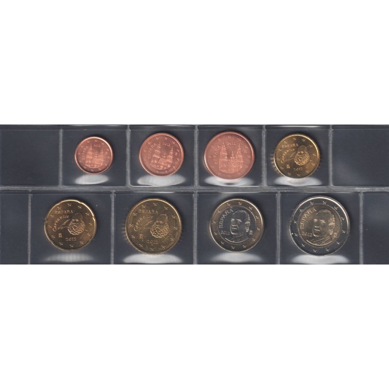 Monnaies euro - ESPAGNE - Série - 2012 - 1 cent à 2 euros