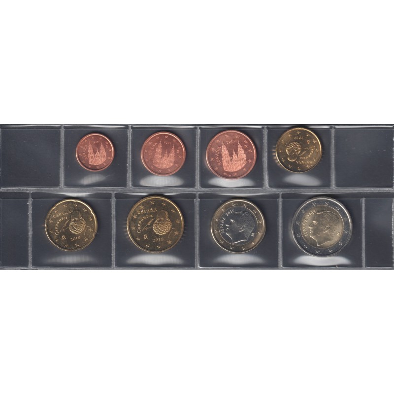 Monnaies euro - ESPAGNE - Série - 2019 - 1 cent à 2 euros