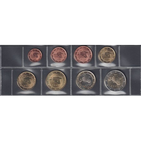 Monnaies euro - ESTONIE - Série - 2011 - 1 cent à 2 euros
