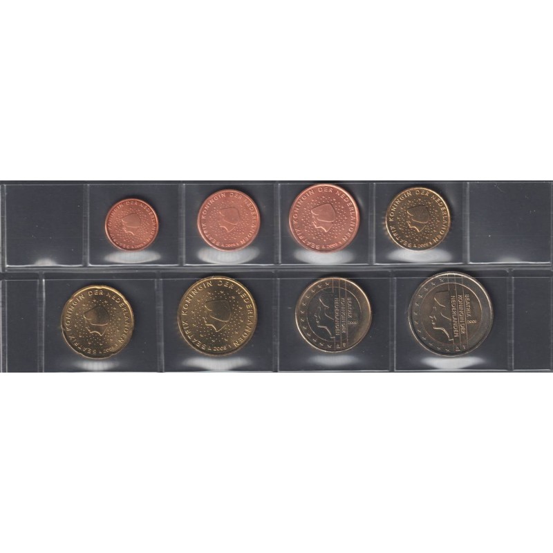 Monnaie euro  - PAYS-BAS - Série - 2008 - 1 cent à 2 euros