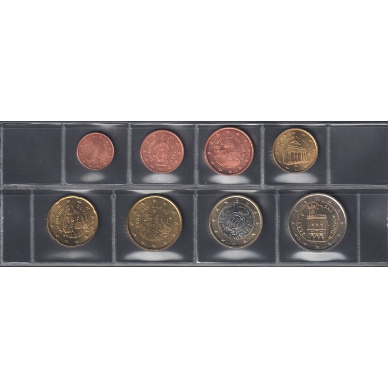 Monnaie euro  - SAINT-MARIN - Série - 2003 - 1 cent à 2 euros
