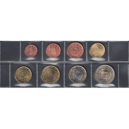 Monnaie euro  - SAINT-MARIN - Série - 2011 - 1 cent à 2 euros