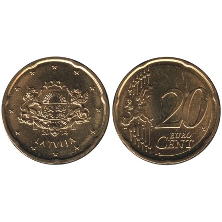Monnaie euro courante - LETTONIE - 20 cents - 2014