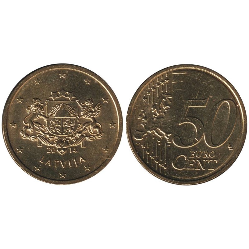 Monnaie euro courante - LETTONIE - 50 cents - 2014