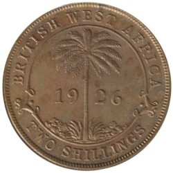 Monnaie monde - AFRIQUE OCCIDENTALE BRITANNIQUE - KM13b - 2 shillings 1926