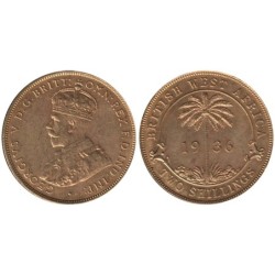 Monnaie monde - AFRIQUE OCCIDENTALE BRITANNIQUE - KM13b - 2 shillings 1936