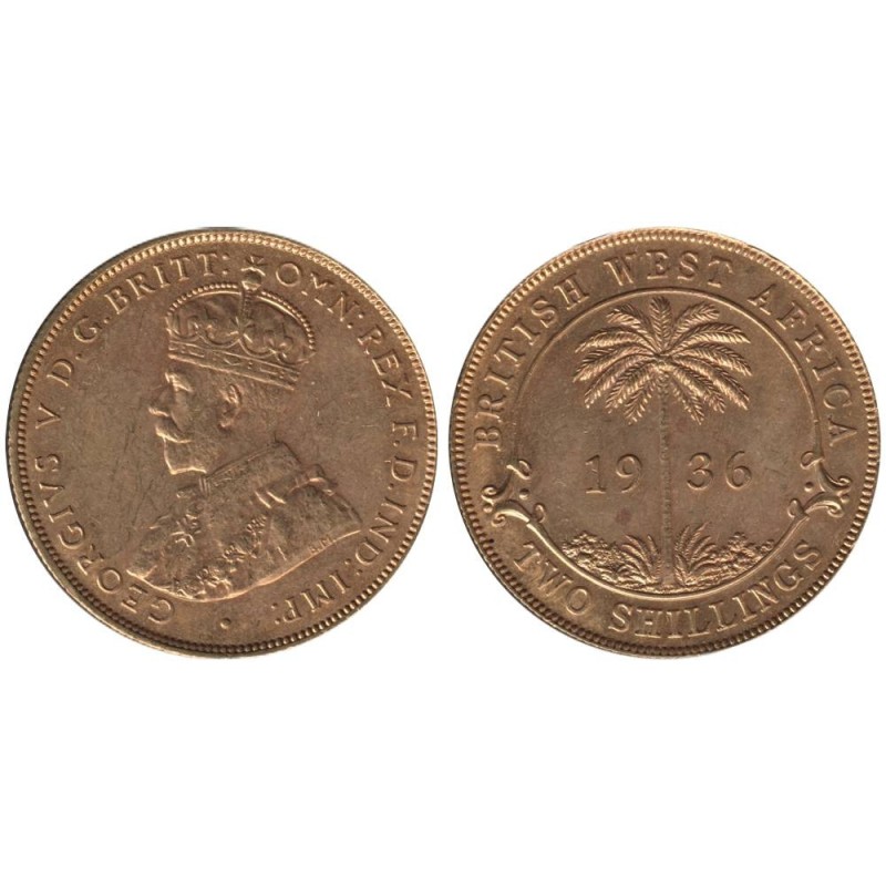 Monnaie monde - AFRIQUE OCCIDENTALE BRITANNIQUE - KM13b - 2 shillings 1936