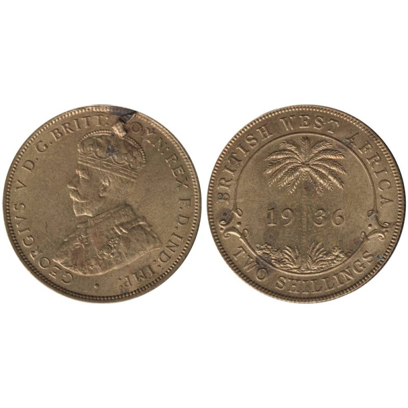 Monnaie monde - AFRIQUE OCCIDENTALE BRITANNIQUE - KM13b - 2 shillings 1936