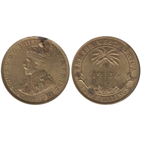 Monnaie monde - AFRIQUE OCCIDENTALE BRITANNIQUE - KM13b - 2 shillings 1936