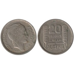 Monnaie monde - ALGERIE - KM91 - 20 francs 1956