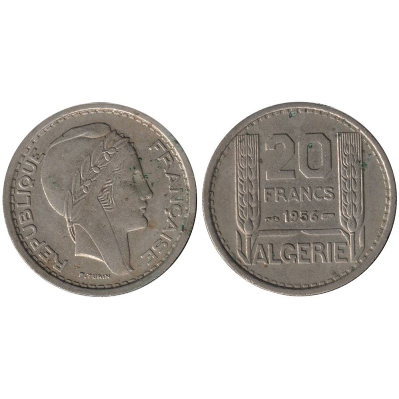 Monnaie monde - ALGERIE - KM91 - 20 francs 1956
