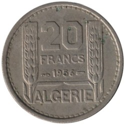 Monnaie monde - ALGERIE - KM91 - 20 francs 1956