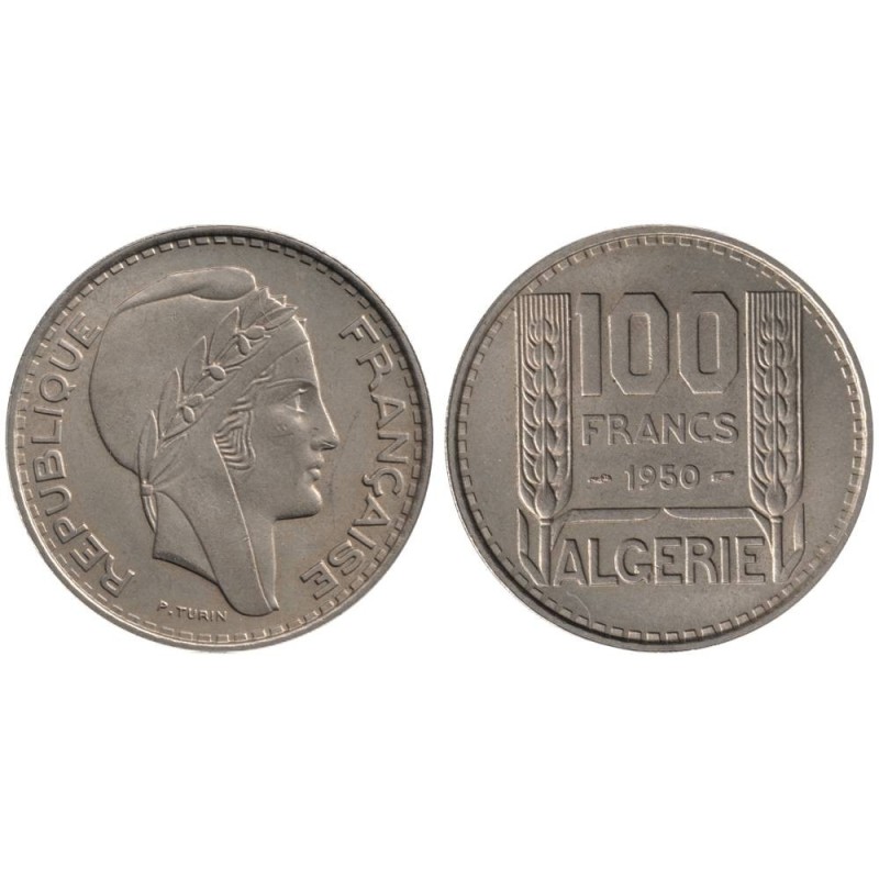 Monnaie monde - ALGERIE - KM93 - 100 francs 1950