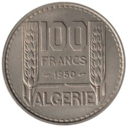 Monnaie monde - ALGERIE - KM93 - 100 francs 1950