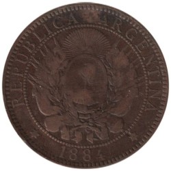 Monnaie monde - ARGENTINE - KM33 - 2 centavos 1884