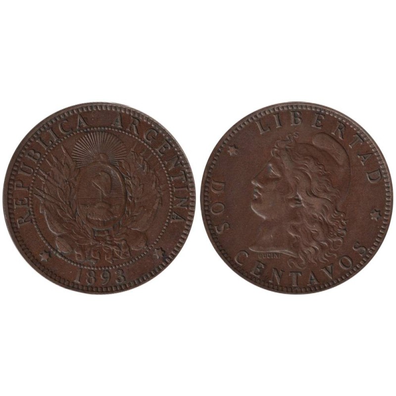Monnaie monde - ARGENTINE - KM33 - 2 centavos 1893