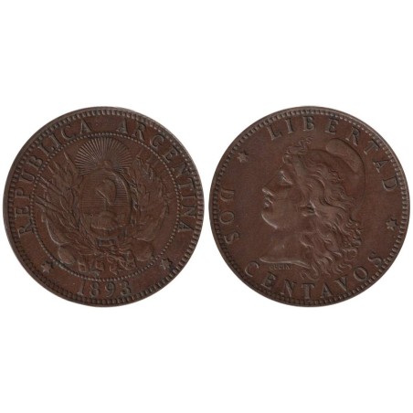 Monnaie monde - ARGENTINE - KM33 - 2 centavos 1893