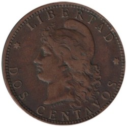 Monnaie monde - ARGENTINE - KM33 - 2 centavos 1895