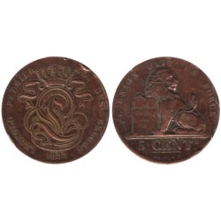 Monnaie monde - BELGIQUE - KM5.1 - 5 centimes 1833