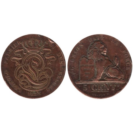 Monnaie monde - BELGIQUE - KM5.1 - 5 centimes 1833