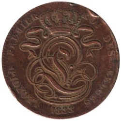Monnaie monde - BELGIQUE - KM5.1 - 5 centimes 1833
