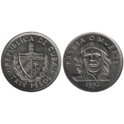 Monnaie monde - CUBA - KM346a - 3 pesos 1992