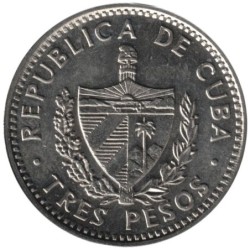 Monnaie monde - CUBA - KM346a - 3 pesos 1992