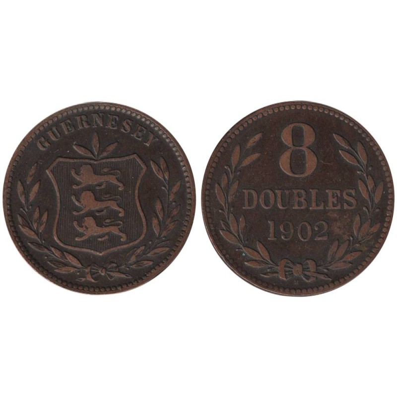 Monnaie monde - GUERNESEY - KM7 - 8 doubles 1902