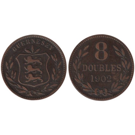 Monnaie monde - GUERNESEY - KM7 - 8 doubles 1902