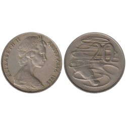 Monnaie monde - AUSTRALIE - KM66 - 20 cents 1968