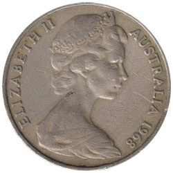 Monnaie monde - AUSTRALIE - KM66 - 20 cents 1968
