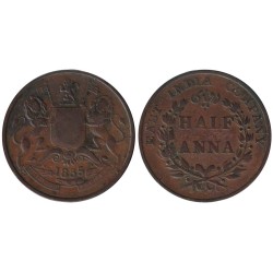 Monnaie monde - INDES BRITANNIQUES - KM447.1 - 1/2 anna 1835 - Madras