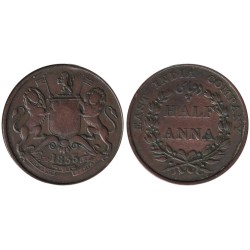 Monnaie monde - INDES BRITANNIQUES - KM447.1 - 1/2 anna 1835 - Madras