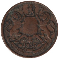 Monnaie monde - INDES BRITANNIQUES - KM447.1 - 1/2 anna 1835 - Madras
