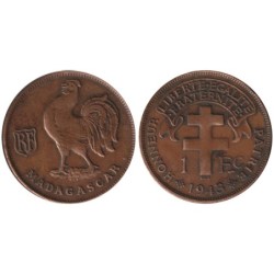 Monnaie monde - MADAGASCAR - KM2 - 1 franc 1943