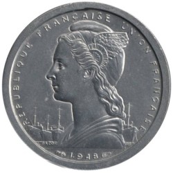 Monnaie monde - MADAGASCAR - KM4 - 2 francs 1948