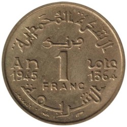 Monnaie monde - MAROC - Y41 - 1 franc 1945-1364