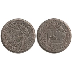 Monnaie monde - MAROC - Y44 - 10 francs AH1366 - 1947
