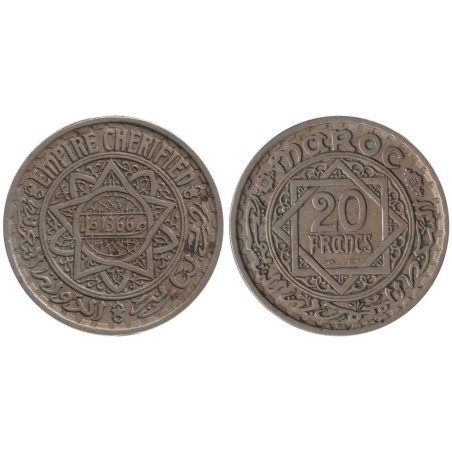 Monnaie monde - MAROC - Y45 - 20 francs AH1366 - 1947