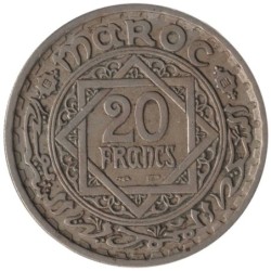 Monnaie monde - MAROC - Y45 - 20 francs AH1366 - 1947