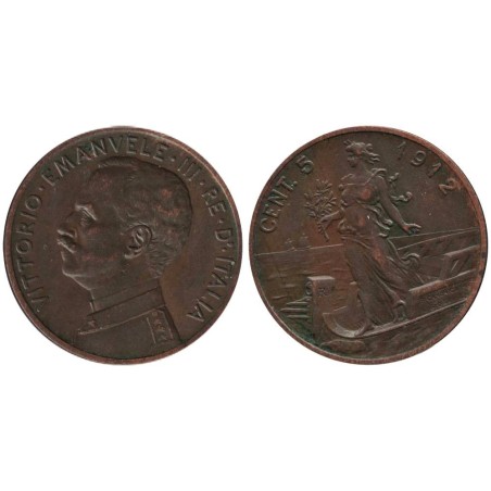 Monnaie monde - ITALIE - KM42 - 5 centesimi 1912 R