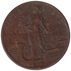 Monnaie monde - ITALIE - KM42 - 5 centesimi 1918 R
