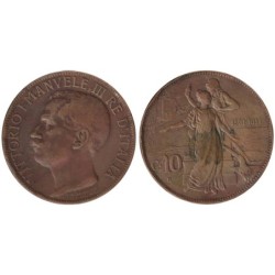 Monnaie monde - ITALIE - KM51 - 10 centesimi 1911 R