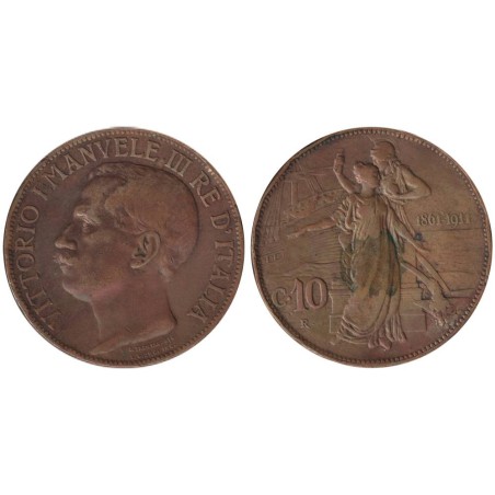 Monnaie monde - ITALIE - KM51 - 10 centesimi 1911 R