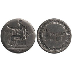 Monnaie monde - ITALIE - KM62 - 1 lira 1924 R