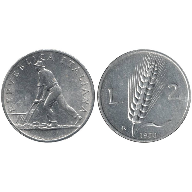 Monnaie monde - ITALIE - KM88 - 2 lire 1950 R