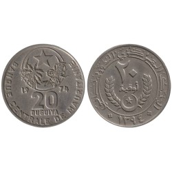 Monnaie monde - MAURITANIE - KM5 - 20 ouguiya 1974