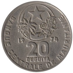 Monnaie monde - MAURITANIE - KM5 - 20 ouguiya 1974